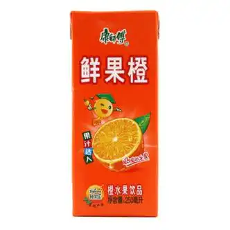 康师傅果汁鲜果橙汁味饮品水果味饮料纸盒装250ml*24盒整箱 24盒整箱