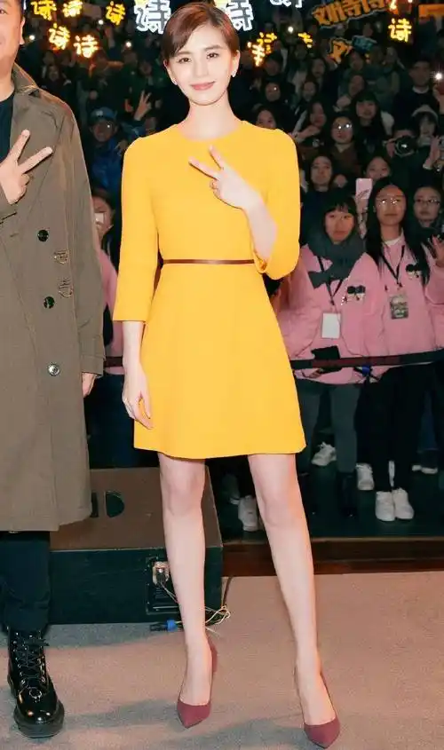 刘诗诗的尖头高跟鞋美艳图片_明星_女神_连衣裙