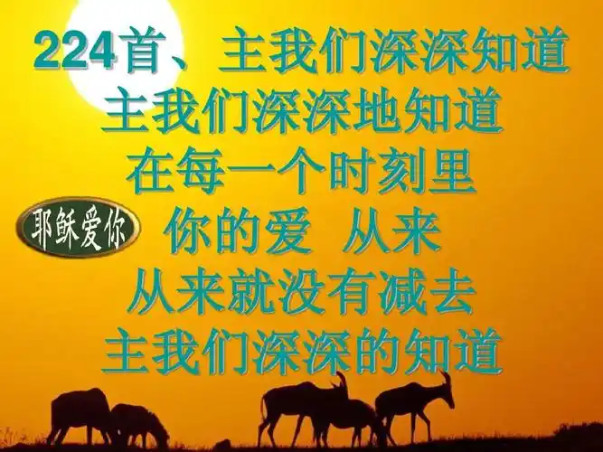 224首,主我们深深知道