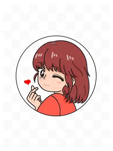 比心手势wink红色女孩可爱卡通 i> i>动 /i> /i> i> i>漫 /i> /i>元素