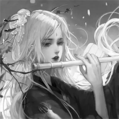 动漫古风头像黑白图片