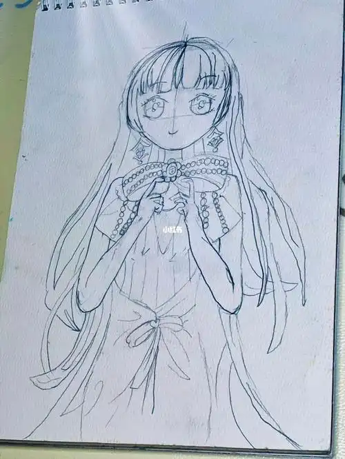 八岁女孩爱画动漫