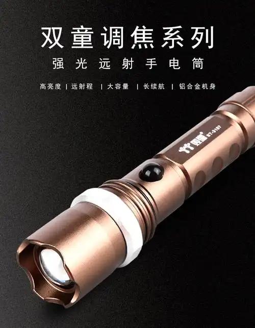 双童强光手电筒led手电筒强光可充电亮远射迷你便携家用多功能户外