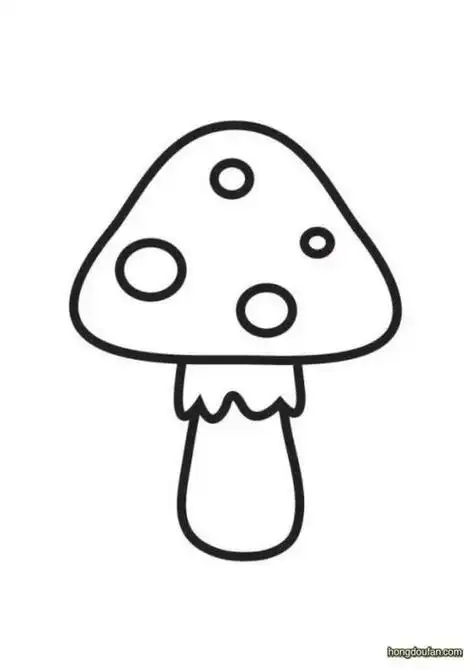 蘑菇简笔画涂色