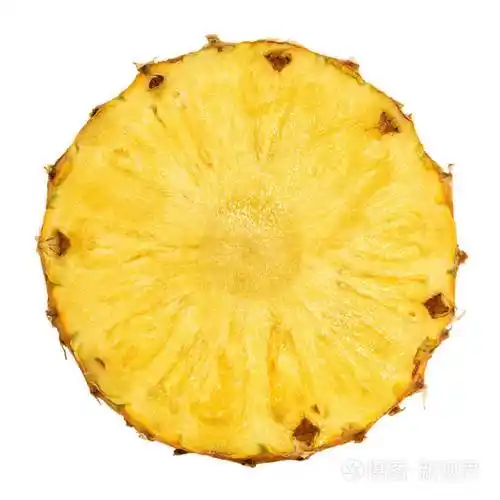 菠萝切片分离白色背景