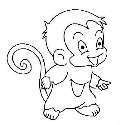 手抄报动物简笔画--猴子