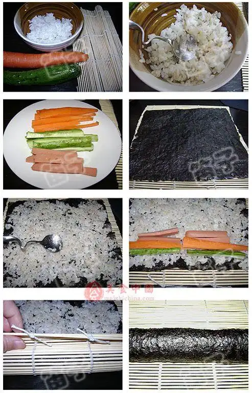 寿司怎么卷图解
