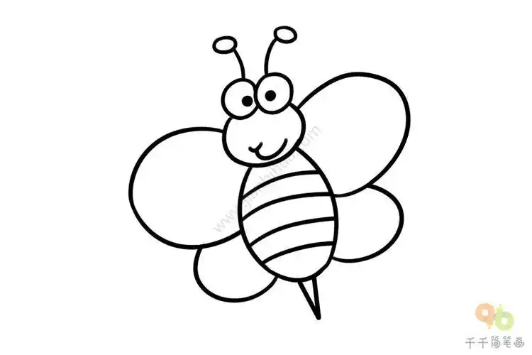 位置艺考-儿童画-儿童画画-简笔画-漂亮的小蜜蜂简笔画图片