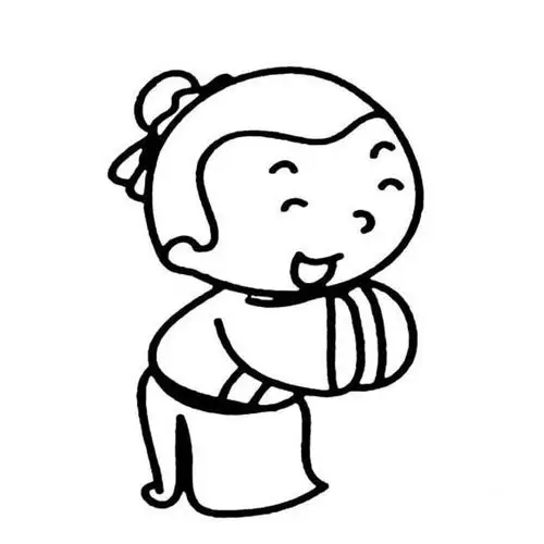 古代人人物简笔画步骤图片大全-儿童简笔画大全