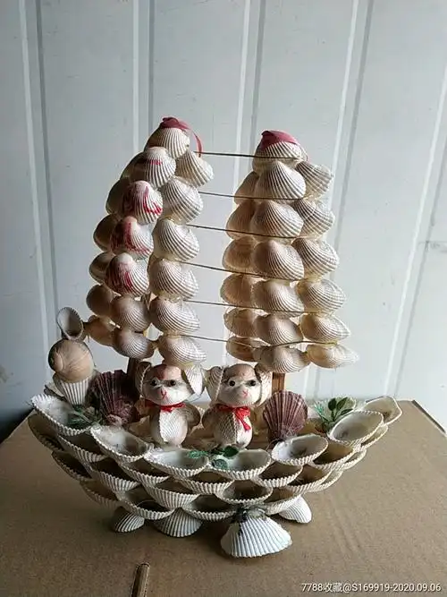 贝壳工艺品一帆风顺