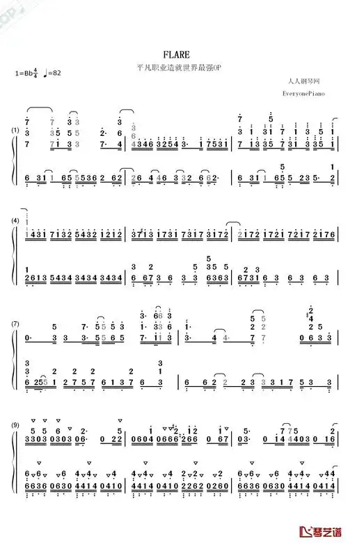flare钢琴简谱-数字双手-void_chords lio1