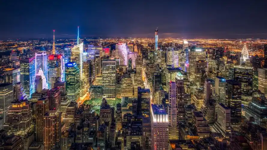 美国纽约璀璨夜景1920x1080分辨率下载,美国纽约璀璨夜景,图片,壁纸