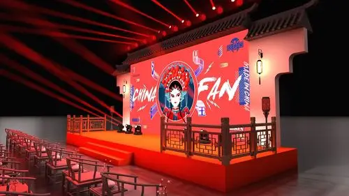 中式古风小舞台舞美效果