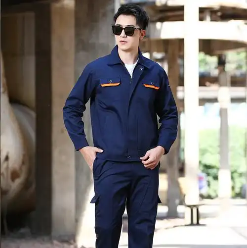 劳保工作服套装男工程服工地汽修劳保服工厂车间劳保工作服藏蓝色拼
