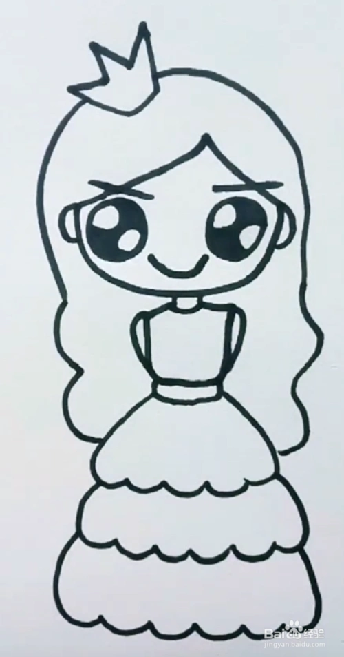 女王艾莎公主简笔画画法教程怎样画简笔画贝尔公主美丽白雪公主简笔画
