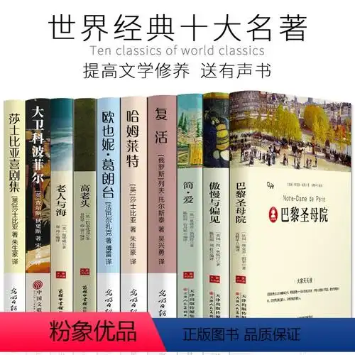 正版世界十大名著书籍全套10册初中生课外书文学经典高中生国外原版