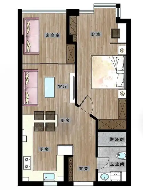 一居室里还有阳光健身房,清新北欧风的空间,邻居看了都羡慕
