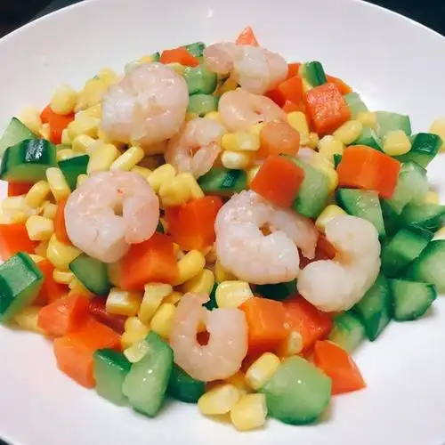 鬼鬼厨房做的三色炒虾仁