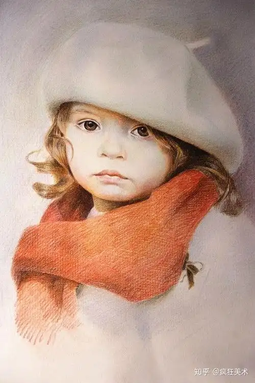 (艺考生必看)【素描】戴帽子小女孩肖像彩色铅笔画绘画步骤