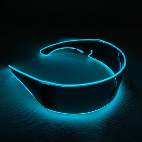 el赛博朋克科幻眼镜七彩发光未来科技感炫太阳眼镜