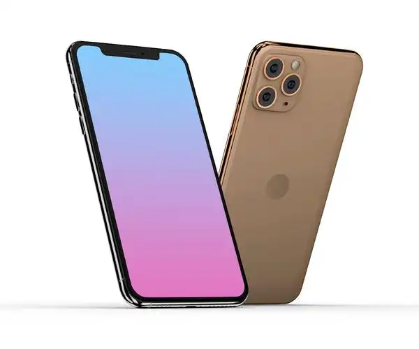 仿木纹外观iphone11手机前视图后视图样机模板phone11frontbackpsd