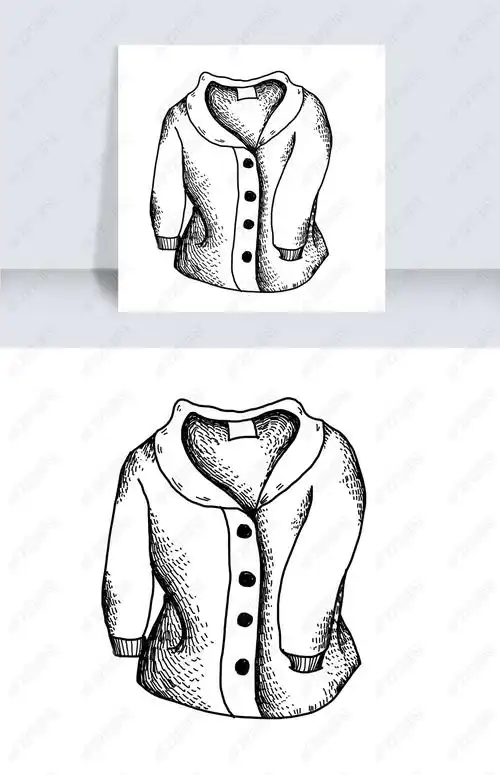 原创手绘上衣线稿插画