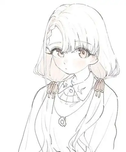 素描动漫人物少女画画简单学动漫人物女