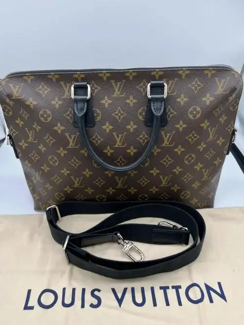 路易威登lv documents 男士老花公文包 电脑包 手提斜挎包 送男友成色