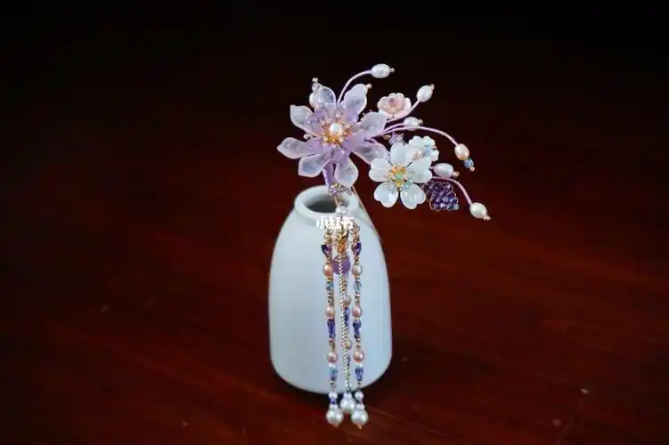 紫水晶玉簪花发簪