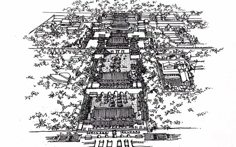 建筑速写13故宫博物院鸟瞰2p原速剪辑