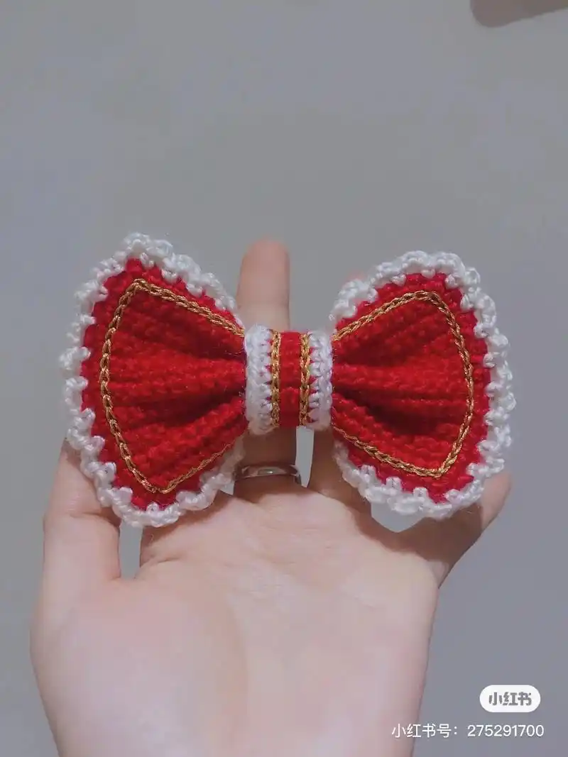 蝴蝶结发夹#钩针图解 - 抖音