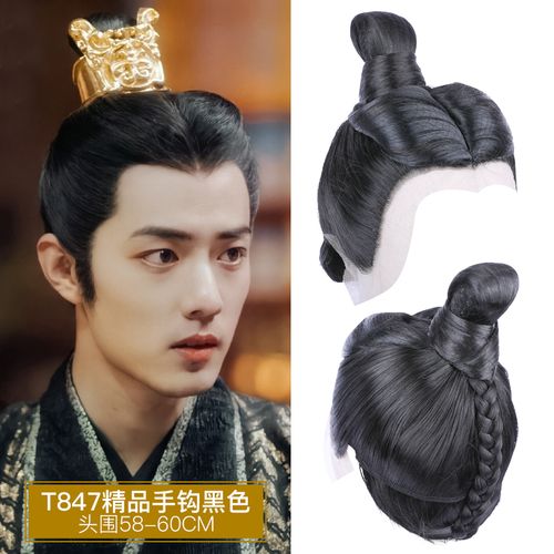 影视秦国将军假发头套男古风古装精品手钩成人长发套整顶假发发髻