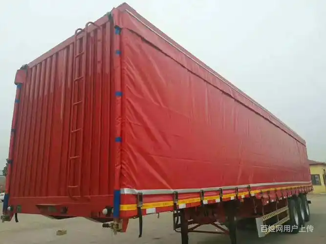 厂家直销侧帘蓬布集装箱半挂车 整车高强版 可定制