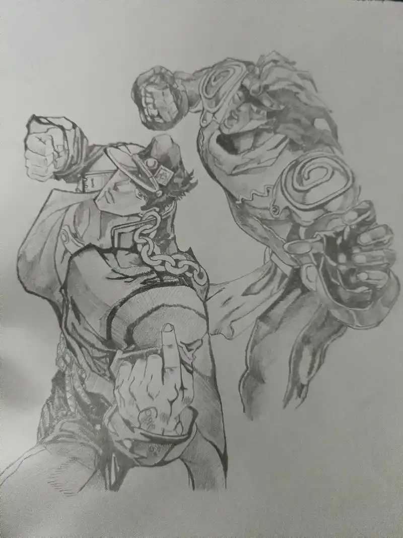 白金之星 #空条承太郎 #无敌 #手绘 #铅笔画 #漫画  - 抖音