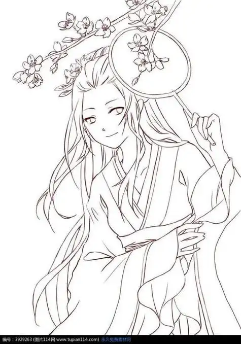 古风可爱的漫画人物简笔画 简笔画图片大全-蒲城教育文学网