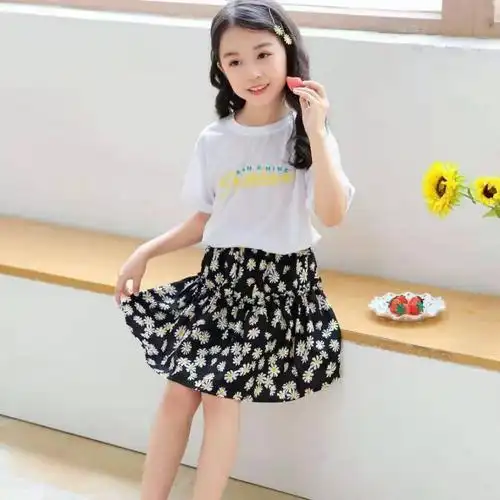 支持国货李宁儿童短裙半身裙女童短裙雪纺夏季薄款夏天小孩a字儿童小