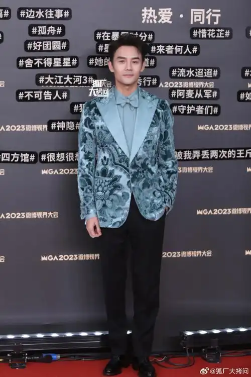 王凯孔雀蓝西装##王凯 公主请不要催我进组啦##视界大会红毯