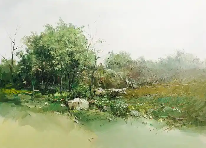 《树丛》油画  50cmx70cm