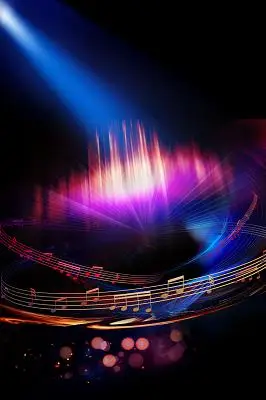 炫彩乐符彩色渐变音乐节宣传海报背景