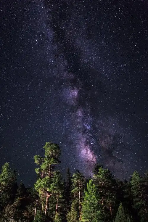 唯美紫色银河星空图片