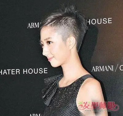 女生一道杠短发怎样剃帅气 什么脸型适合两边铲造型(3)_发型师姐