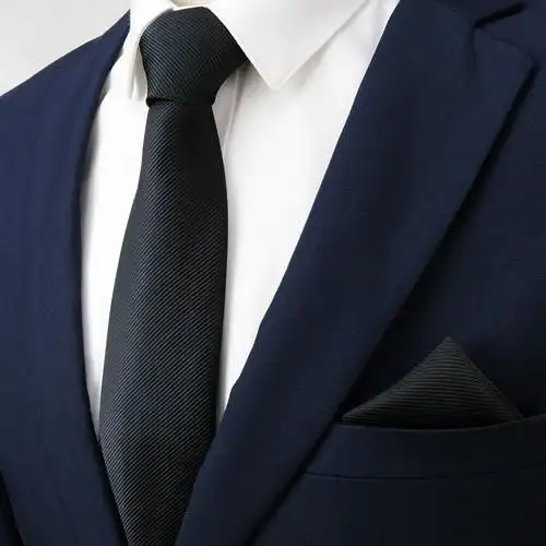 黑色领带男 正装 商务 职业韩版男士西装懒人拉链领带一易拉得潮