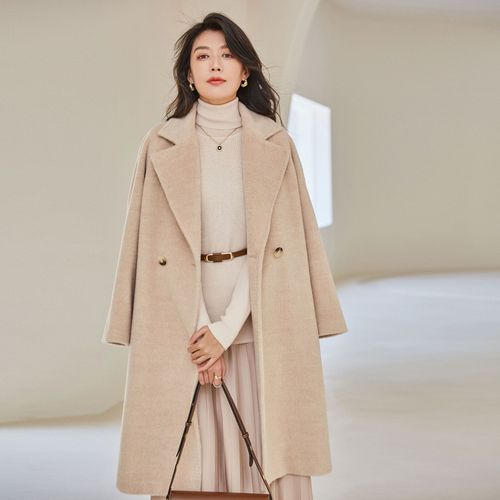 70骆马绒加厚泰迪熊max羊绒大衣女mara2022冬101801高端毛呢外套