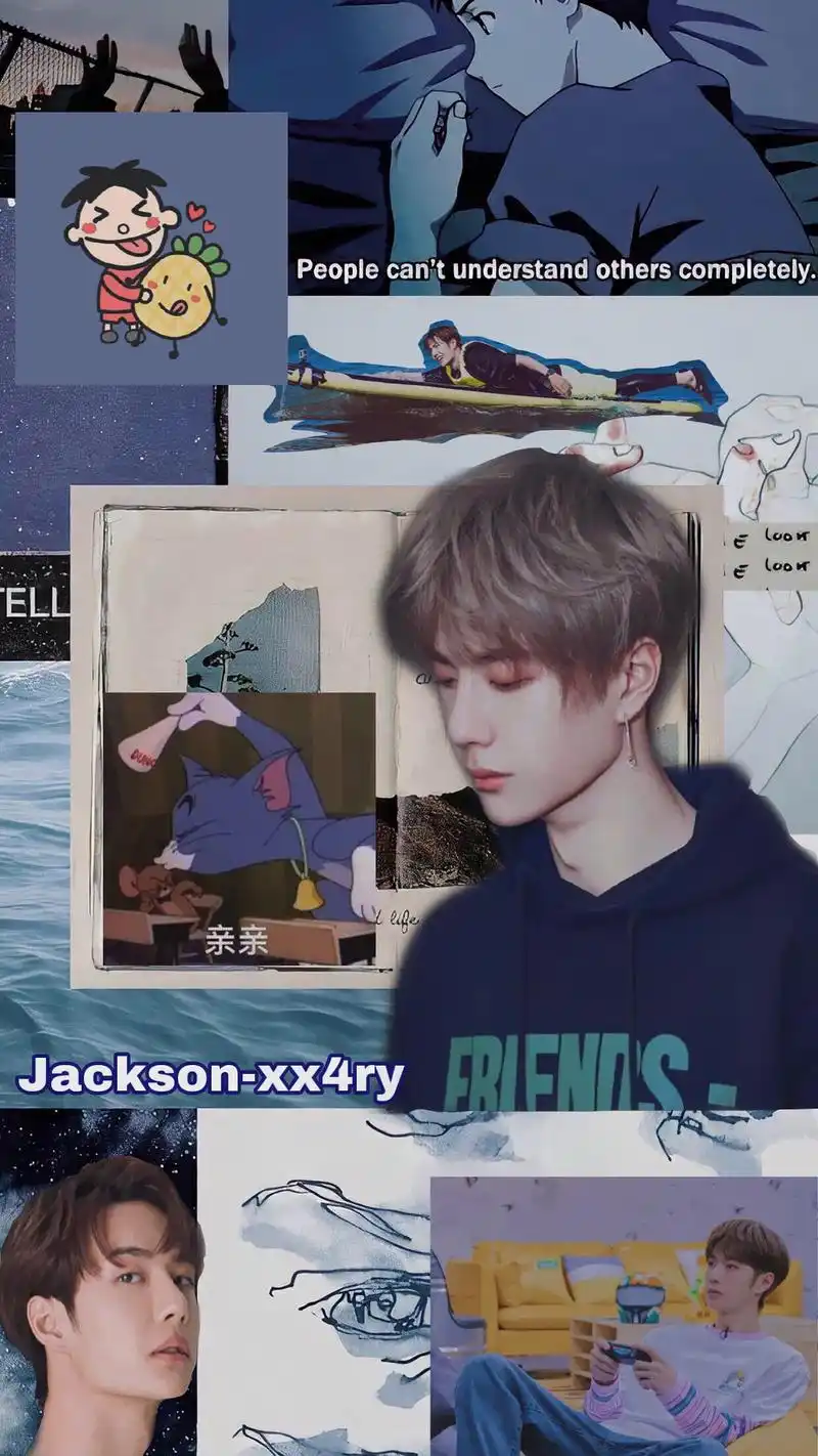 王一博创意拼接手机壁纸