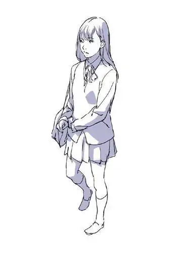 jk制服简笔画q版侧身女孩侧面简笔画全身教学 简单女孩侧身简笔画图片