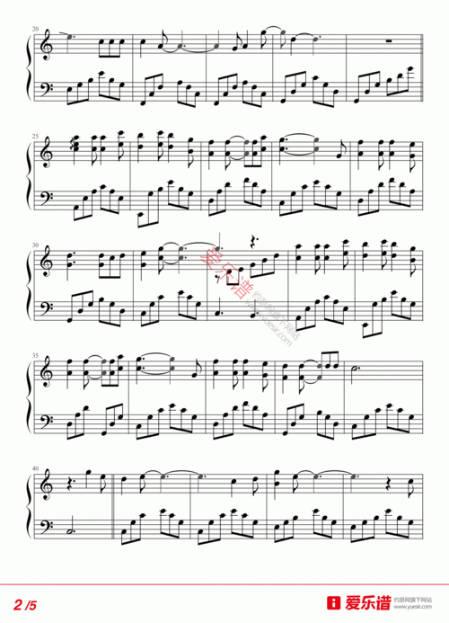 当你老了 - 钢琴谱 钢琴五线谱