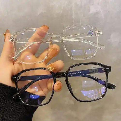 韩系新tr90方形大框近视眼镜配度数小红书同款哑黑框眼镜防蓝光女