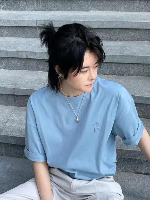 帝醇果长发男假发日系帅气武士头夏季透气军训发型狼尾鲻鱼头自然全