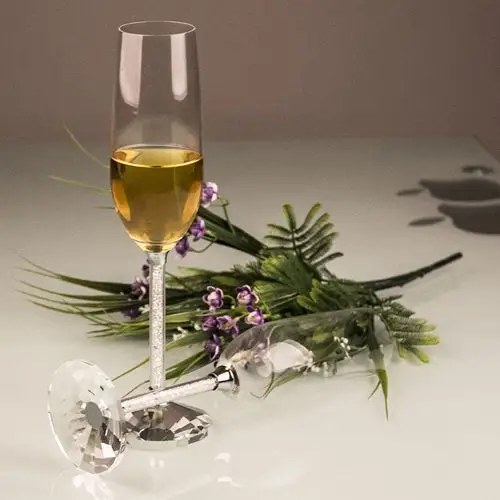 施家钻石柄水晶香槟杯红酒杯高脚杯葡萄酒杯水晶玻璃杯婚庆用具