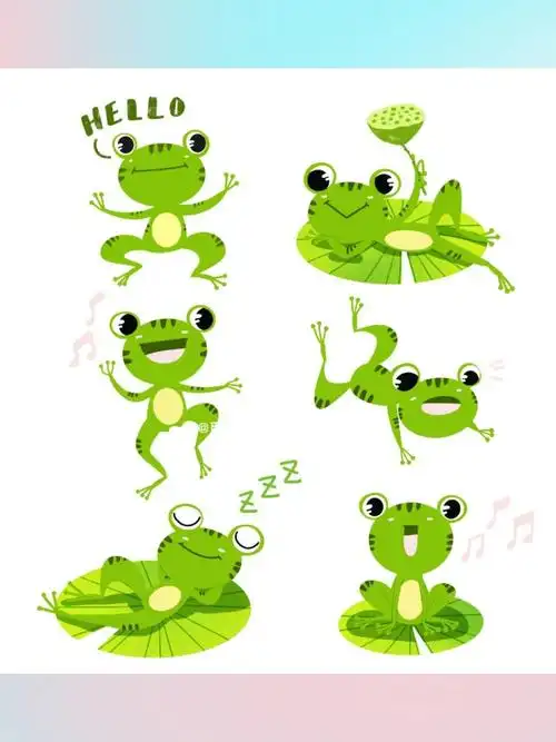 那么,这些超可爱的卡通青蛙素材绝对是你的首选!